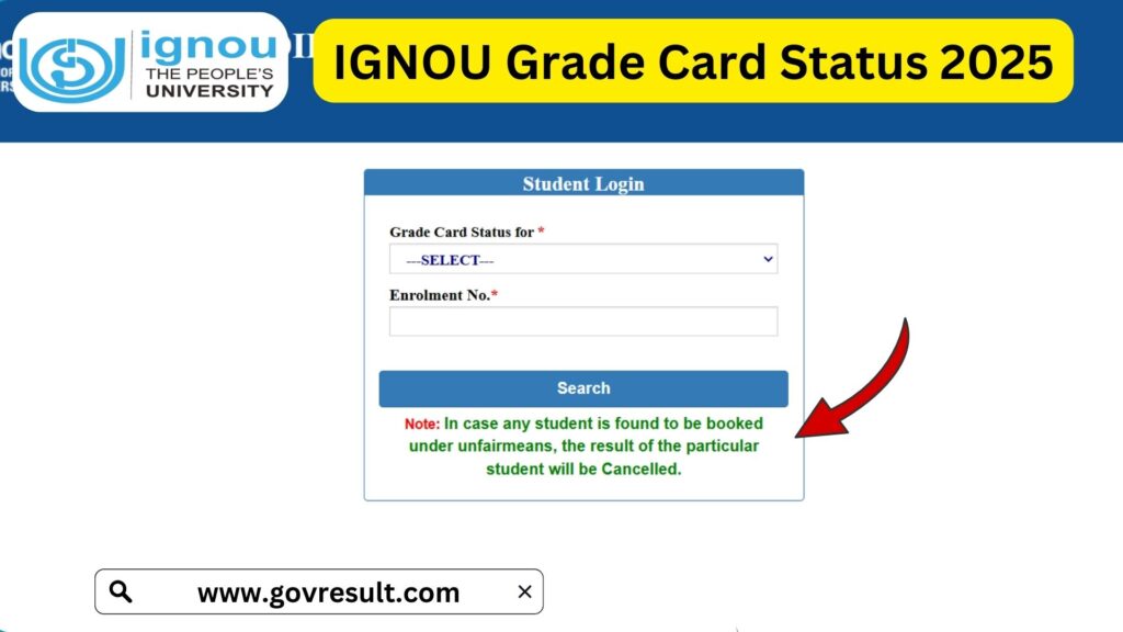 IGNOU Grade Card Status 2025: Check Your Results Online