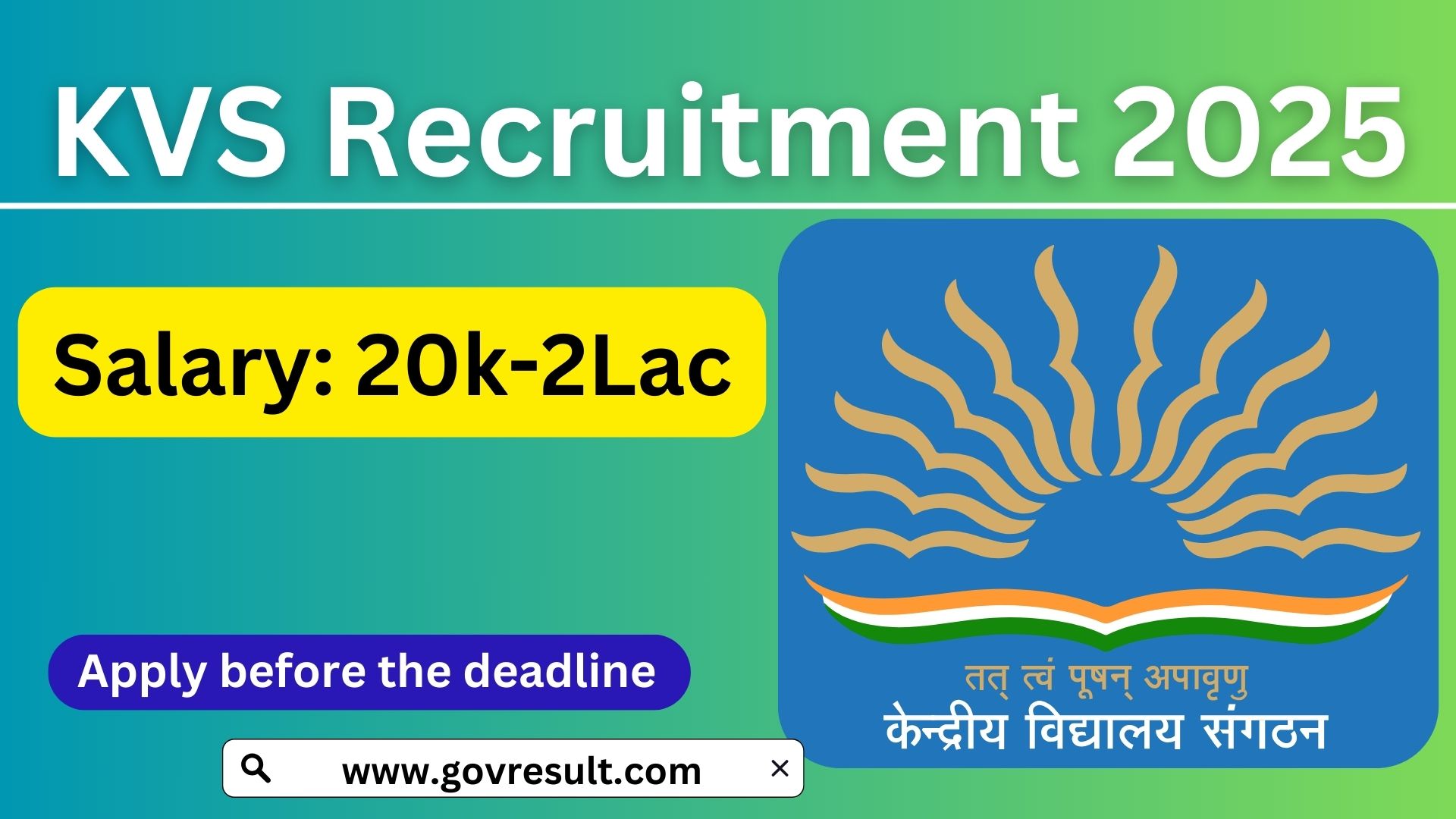 KVS Recruitment 2025: Apply Online for 30,000+ Teaching & Non-Teaching Posts