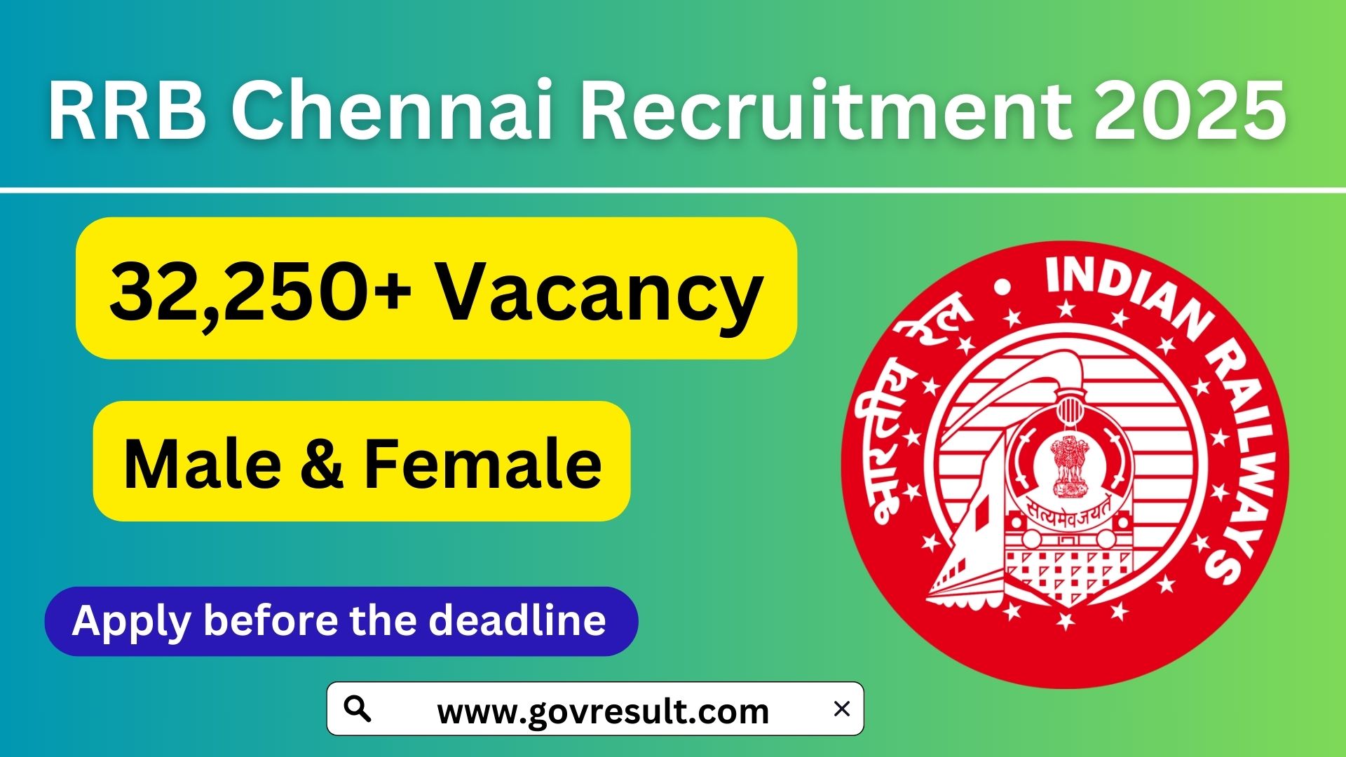 RRB Chennai Recruitment 2025 Notification Eligibility Exam Dates and Application Process 1